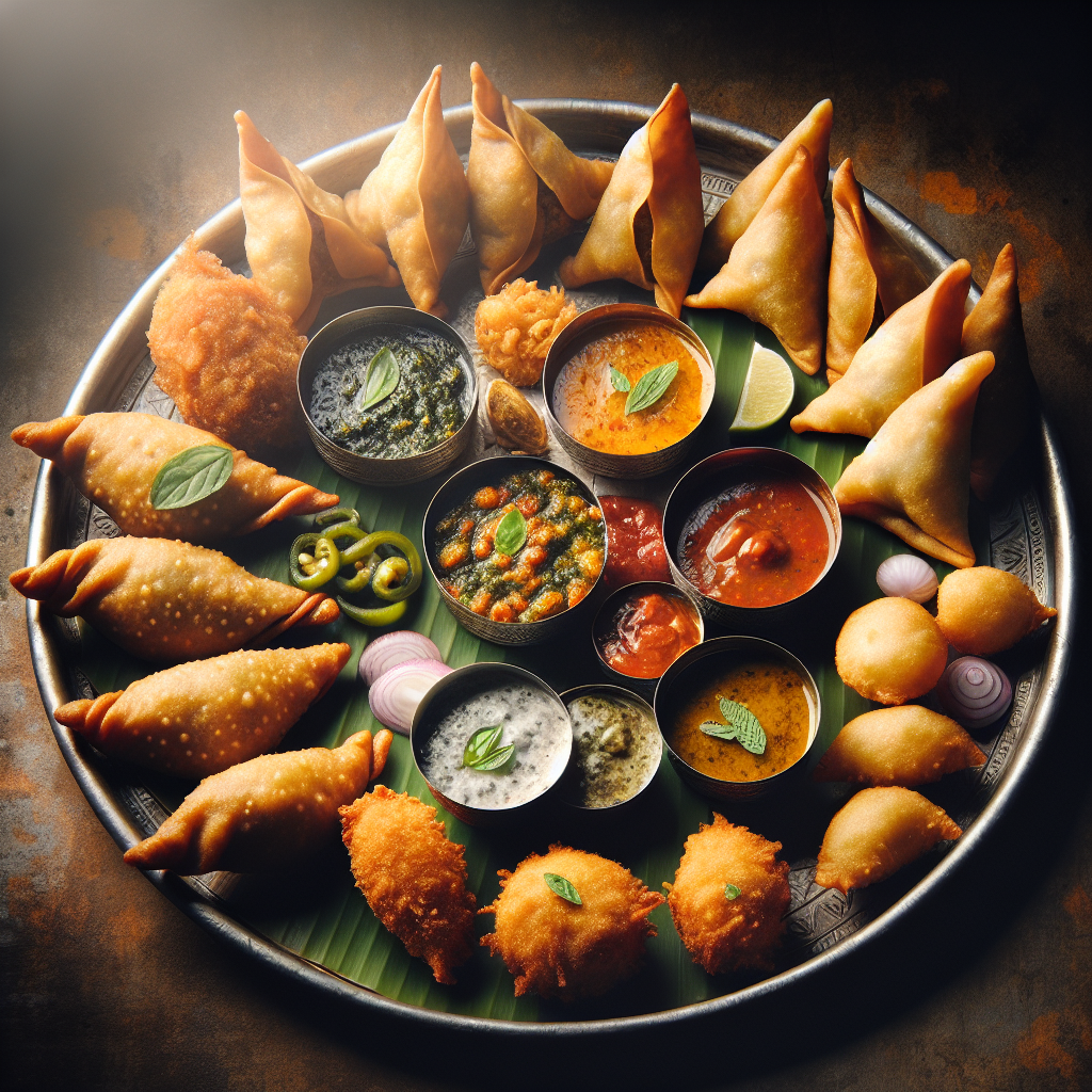 Delicious Indian street food platter